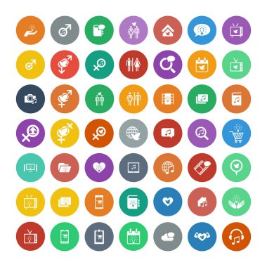 49 evrensel simgeler kümesi. İş, internet, web tasarım.