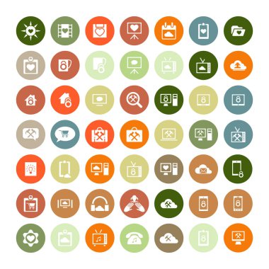 49 evrensel simgeler kümesi. İş, internet, web tasarım.