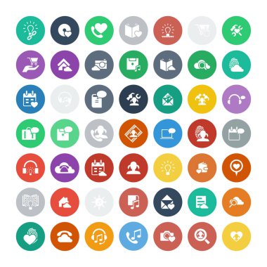 49 evrensel simgeler kümesi. İş, internet, web tasarım.