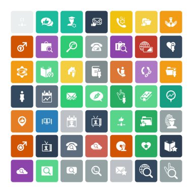 49 evrensel simgeler kümesi. İş, internet, web tasarım.