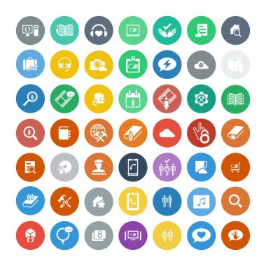 49 evrensel simgeler kümesi. İş, internet, web tasarım.