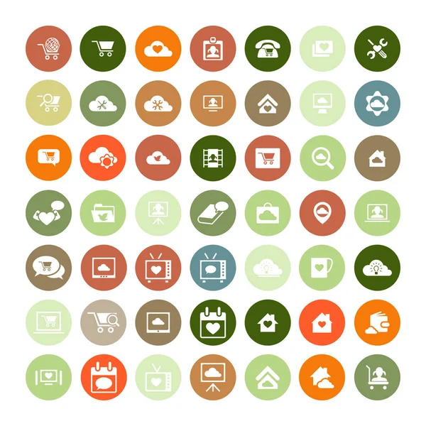 Set van 49 universele iconen. Zaken, internet, webdesign. — Stockvector