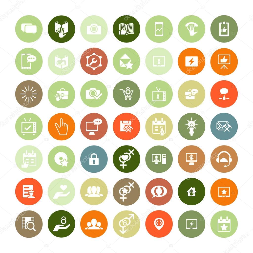 Set of 49 Universal Icons. Business, internet, web design.