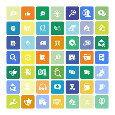 49 evrensel simgeler kümesi. İş, internet, web tasarım.