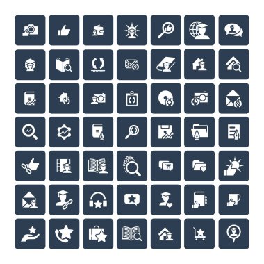 49 evrensel simgeler kümesi. İş, internet, web tasarım.