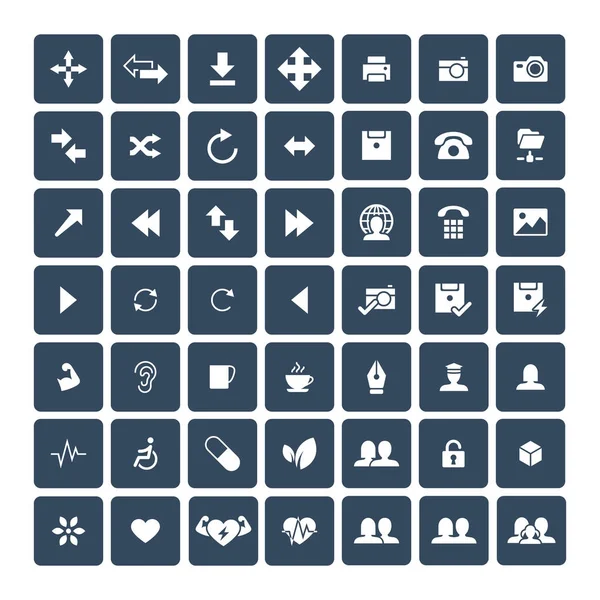 Set of 49 Universal Icons. Business, internet, web design. — Stock Vector