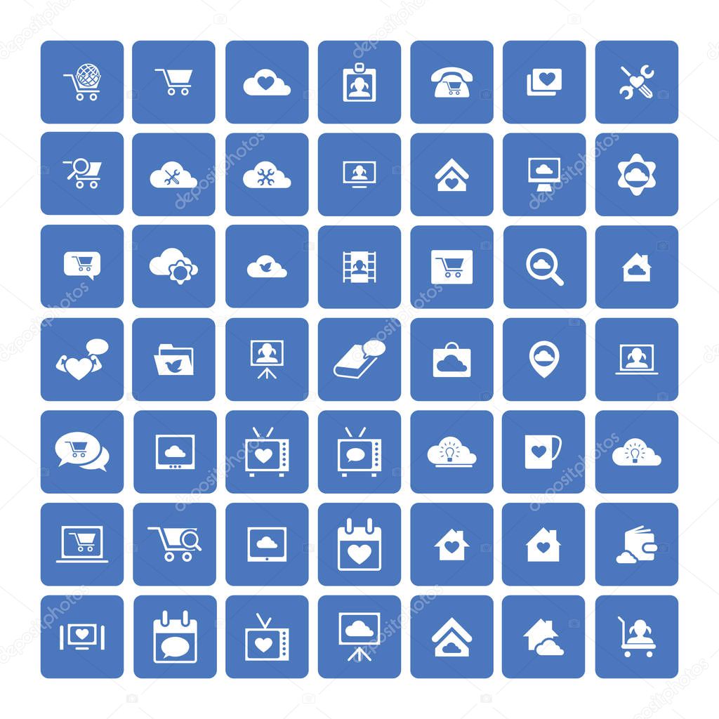 Set of 49 Universal Icons. Business, internet, web design.