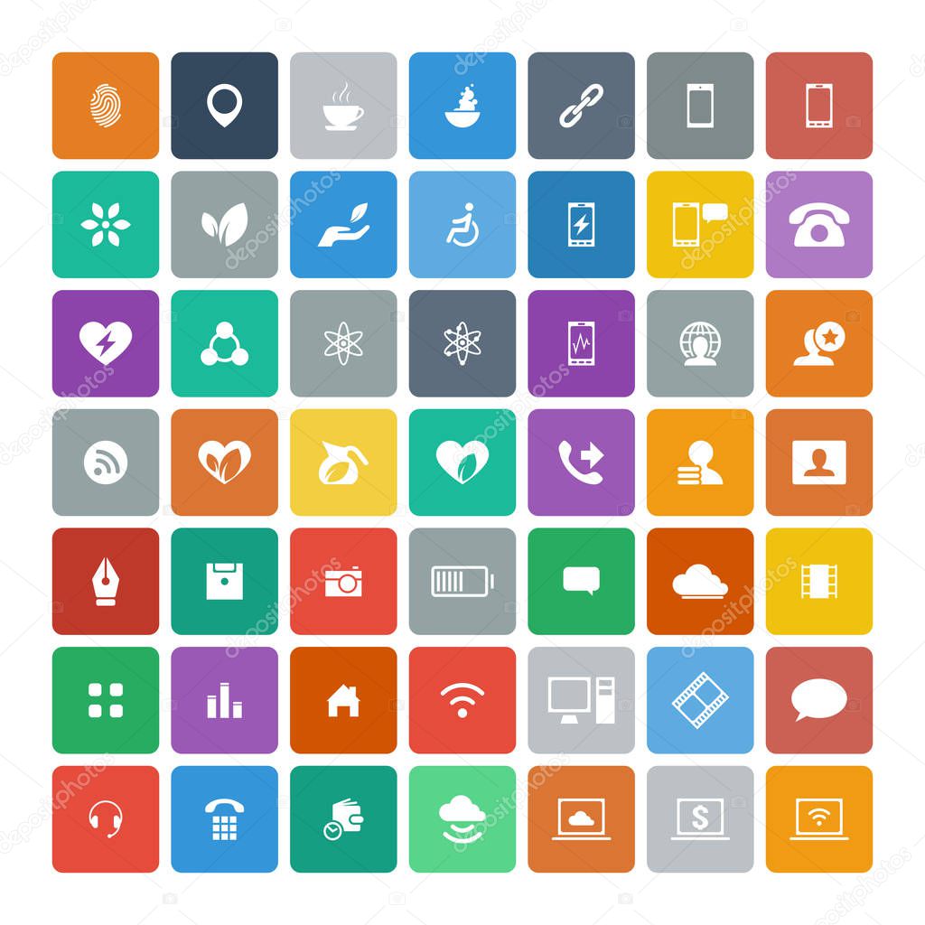 Set of 49 Universal Icons. Business, internet, web design.