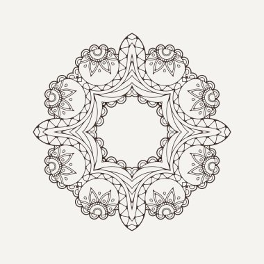Vektör mandala. Mehndi dantel dövme. Oryantal örgü. 