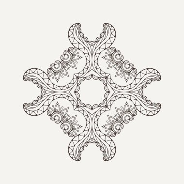 Vektör mandala. Mehndi dantel dövme. Oryantal örgü. 