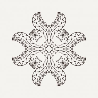 Vektör mandala. Mehndi dantel dövme. Oryantal örgü. 