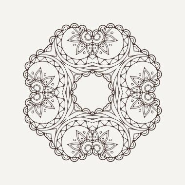 Vektör mandala. Mehndi dantel dövme. Oryantal örgü. 