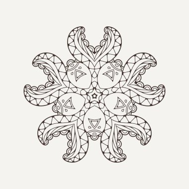 Vektör mandala. Mehndi dantel dövme. Oryantal örgü. 