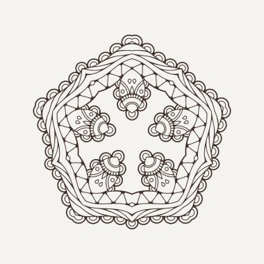 Vektör mandala. Mehndi dantel dövme. Oryantal örgü. 
