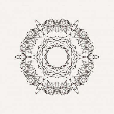 Vektör mandala. Mehndi dantel dövme. Oryantal örgü. 