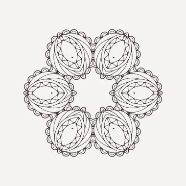 Vektör mandala. Mehndi dantel dövme. Oryantal örgü. 