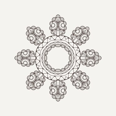 Vektör mandala. Mehndi dantel dövme. Oryantal örgü. 