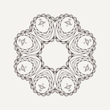 Vektör mandala. Mehndi dantel dövme. Oryantal örgü. 