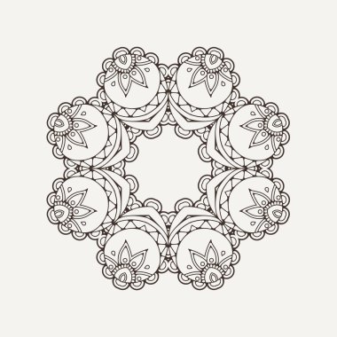 Vektör mandala. Mehndi dantel dövme. Oryantal örgü. 
