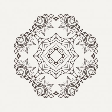 Vektör mandala. Mehndi dantel dövme. Oryantal örgü. 