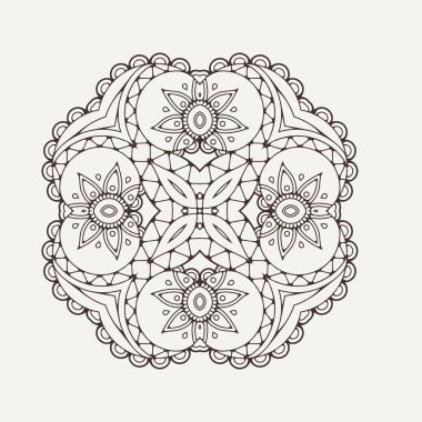 Vektör mandala. Mehndi dantel dövme. Oryantal örgü. 