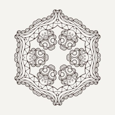 Vektör mandala. Mehndi dantel dövme. Oryantal örgü. 