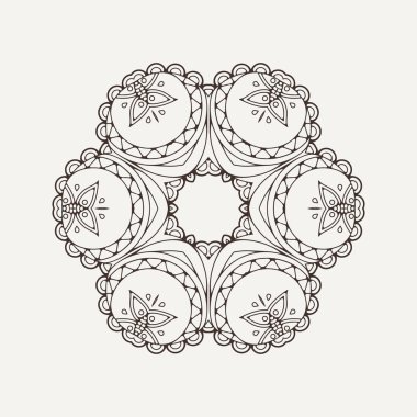 Vektör mandala. Mehndi dantel dövme. Oryantal örgü. 