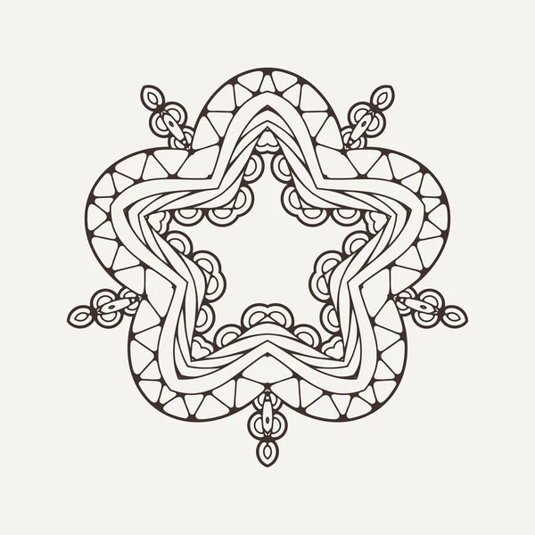 Vector mandala. Mehndi lace tattoo. Oriental weave. — Stock Vector