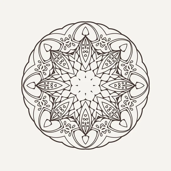 Mandala vectoriel. Tatouage de dentelle Mehndi. Tissage oriental . — Image vectorielle