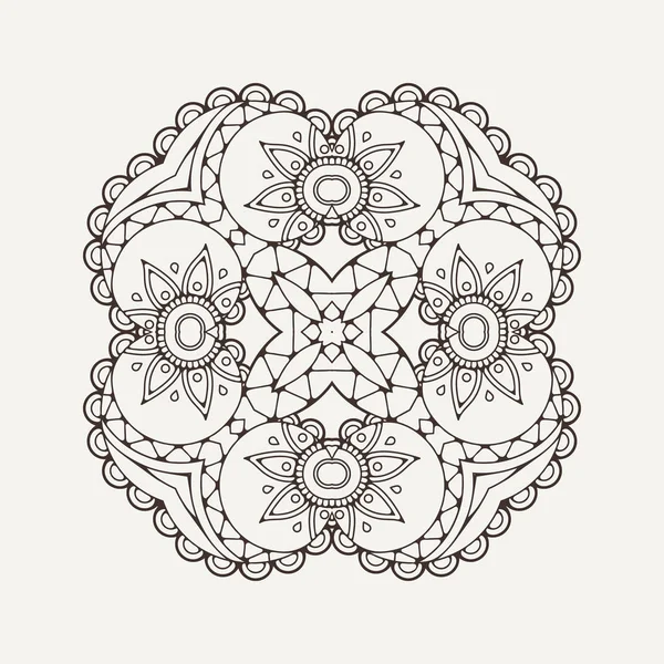 Vektör mandala. Mehndi dantel dövme. Oryantal örgü. 