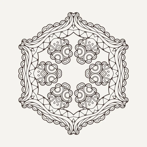 Vektör mandala. Mehndi dantel dövme. Oryantal örgü. 