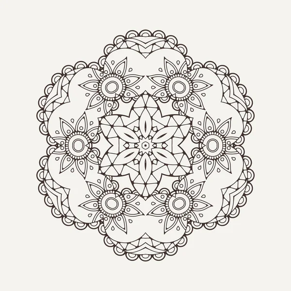 Mandala vettoriale. Tatuaggio in pizzo Mehndi. Tessitura orientale . — Vettoriale Stock