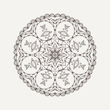 Vektör mandala. Mehndi dantel dövme. Oryantal örgü. 