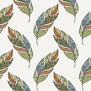 Vektör seamless modeli tüyler. Doodle. Zentangle