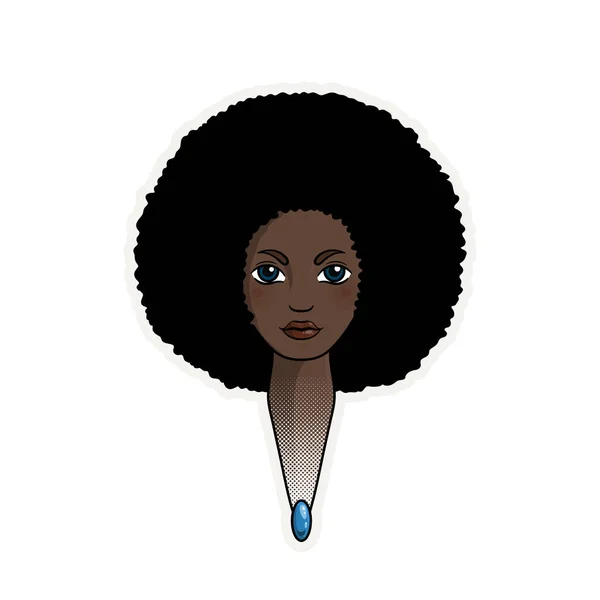 Portrait of a woman with dandelion hair in the style of an African. — Stock Vector