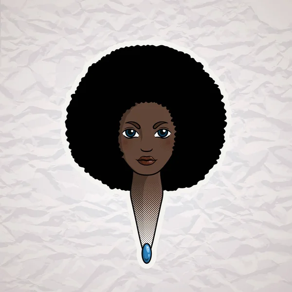 Portret van een vrouw met paardebloem haren in de stijl van een Afrikaanse. — Stockvector