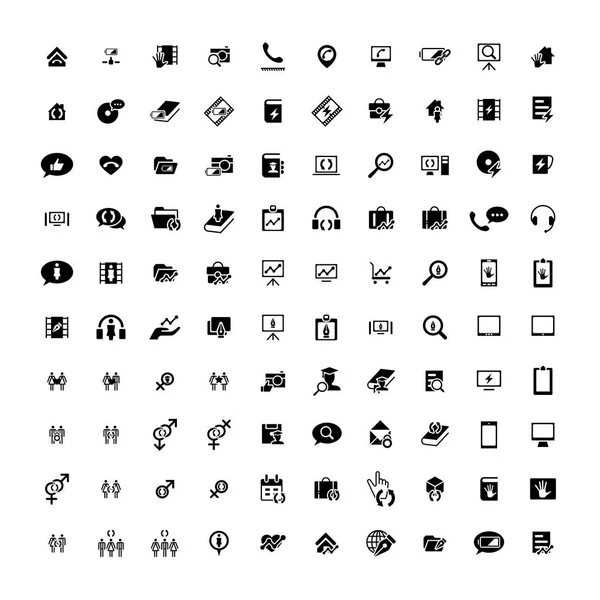 Set de 100 iconos universales. Negocios, internet, diseño web . — Vector de stock