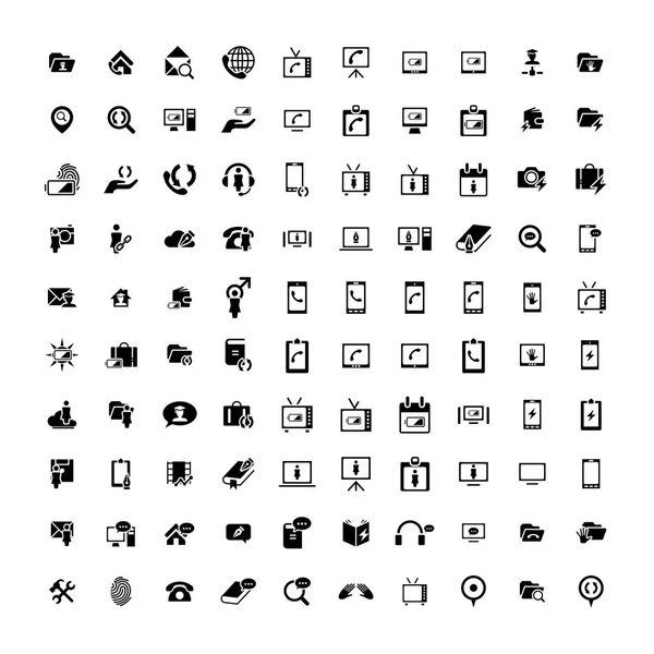 Set de 100 iconos universales. Negocios, internet, diseño web . — Vector de stock