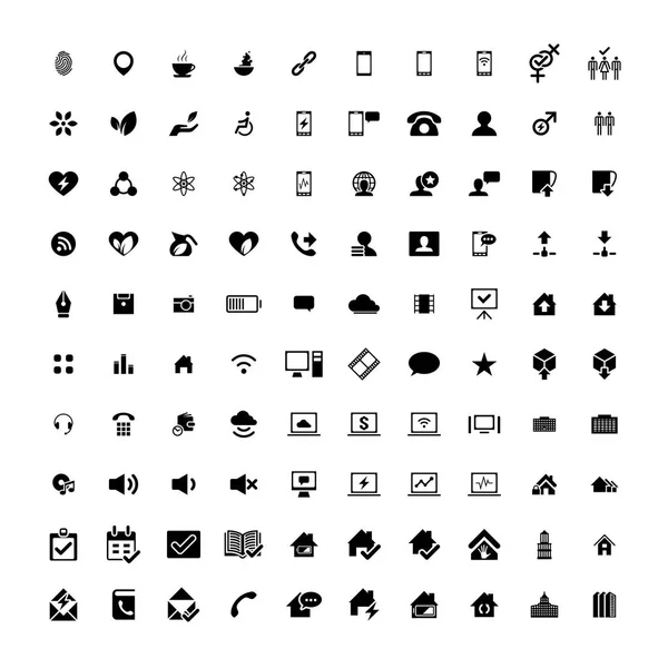 Set de 100 iconos universales. Negocios, internet, diseño web . — Vector de stock