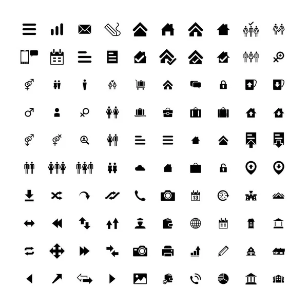 Set de 100 iconos universales. Negocios, internet, diseño web . — Archivo Imágenes Vectoriales