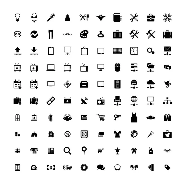 Set de 100 iconos universales. Negocios, internet, diseño web . — Vector de stock