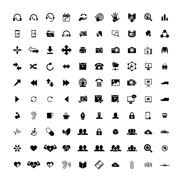 Set de 100 iconos universales. Negocios, internet, diseño web . — Vector de stock