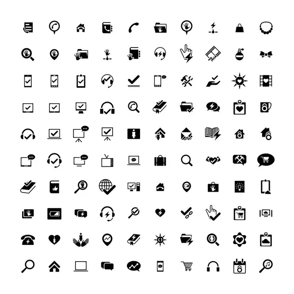 Set de 100 iconos universales. Negocios, internet, diseño web . — Archivo Imágenes Vectoriales