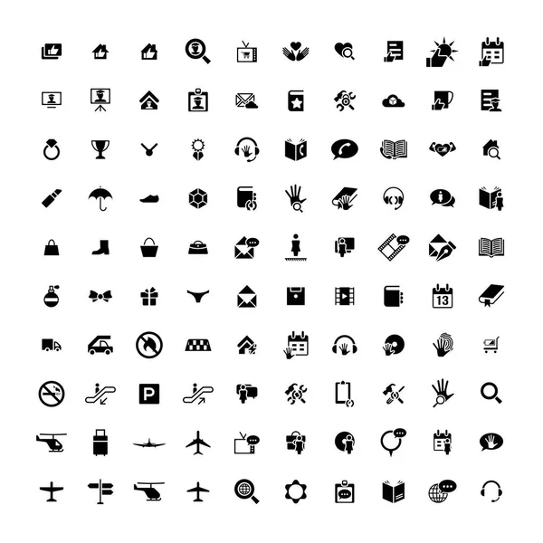 Set de 100 iconos universales. Negocios, internet, diseño web . — Vector de stock