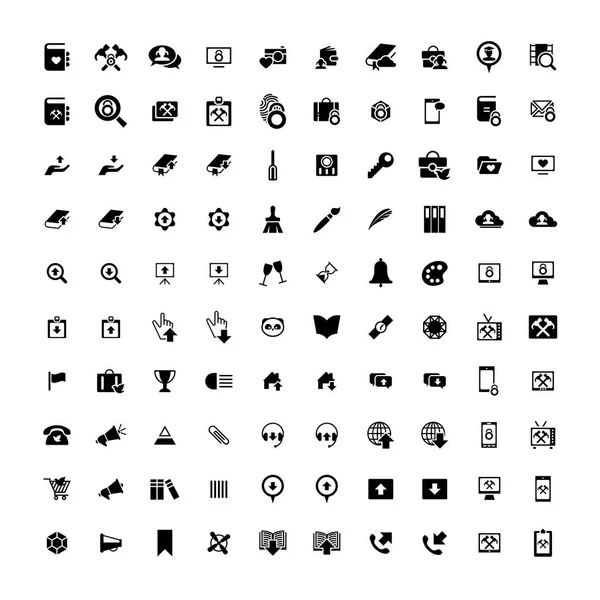 Set de 100 iconos universales. Negocios, internet, diseño web . — Archivo Imágenes Vectoriales