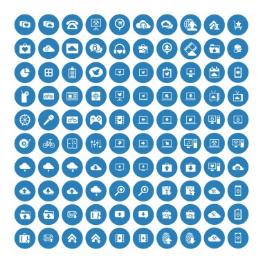 100 evrensel simgeler kümesi. İş, internet, web tasarım.