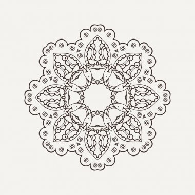 Vektör mandala. Mehndi dantel dövme. Oryantal örgü. 