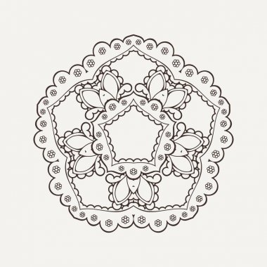 Vektör mandala. Mehndi dantel dövme. Oryantal örgü. 
