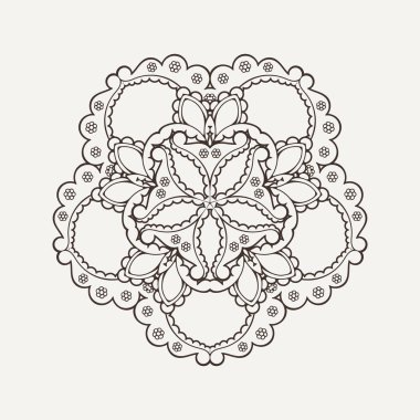 Vektör mandala. Mehndi dantel dövme. Oryantal örgü. 