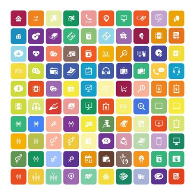 100 evrensel simgeler kümesi. İş, internet, web tasarım.